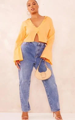 PrettyLittleThing Shirts*Plus Linen Look Long Sleeve Shirt