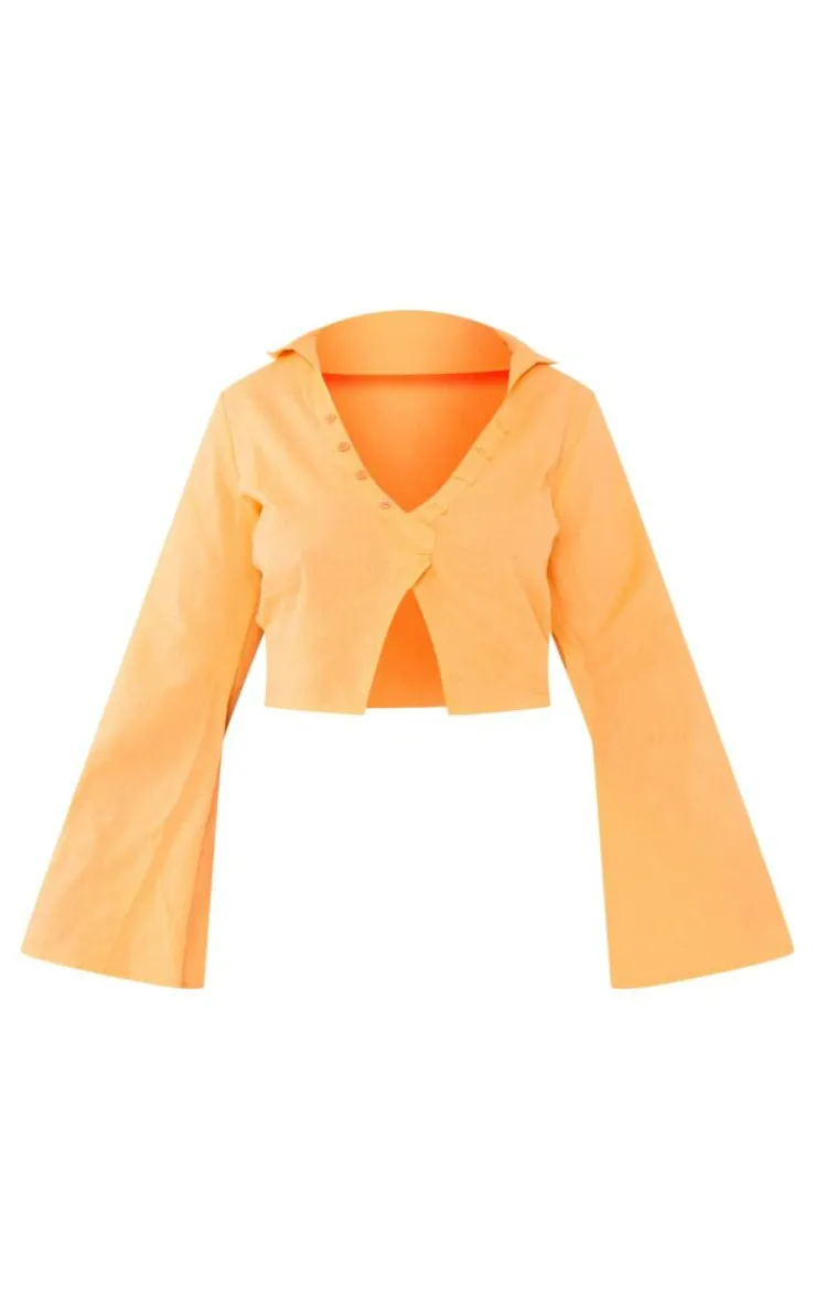 PrettyLittleThing Shirts*Plus Linen Look Long Sleeve Shirt