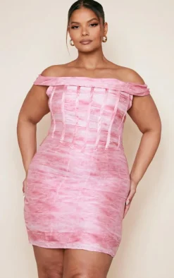 Plus Bardot Bodycon Dress-PrettyLittleThing Discount