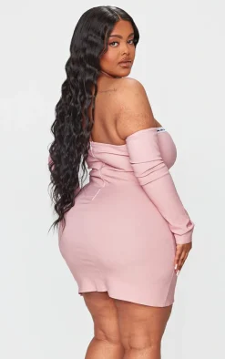 Plus Bardot Corset Detail Bodycon Dress-PrettyLittleThing Outlet