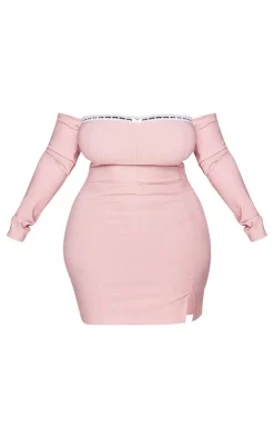 Plus Bardot Corset Detail Bodycon Dress-PrettyLittleThing Outlet