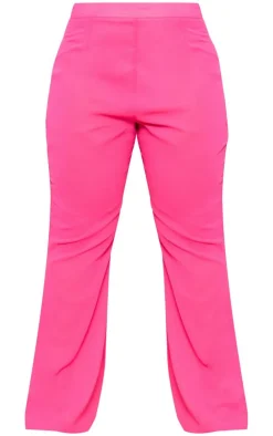 Discount PrettyLittleThing Plus Chiffon Flare Pants Pink