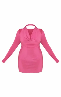 Plus Cowl Neck Long Sleeve Bodycon Dress-PrettyLittleThing Best