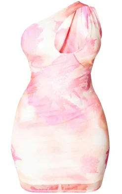 Plus Mesh One Shoulder Detail Bodycon Dress-PrettyLittleThing Best