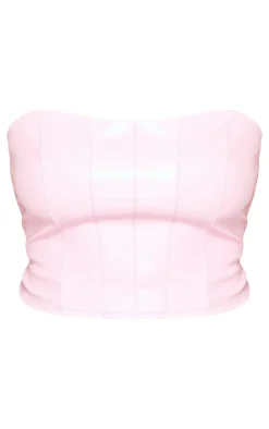 Plus Seam Detail Faux Leather Bandeau-PrettyLittleThing Clearance