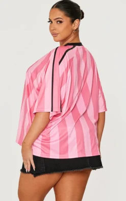 PrettyLittleThing T-Shirts*Plus Striped Oversized Football T-shirt