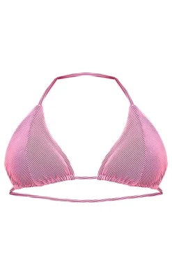 Plus Pink Textured Bikini Top