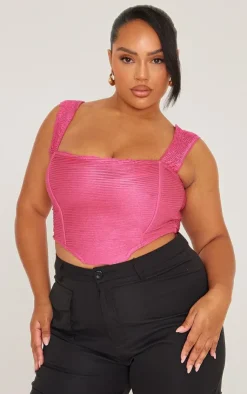 PrettyLittleThing Corsets*Plus Textured Corset Top