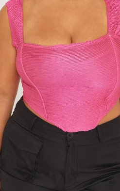 PrettyLittleThing Corsets*Plus Textured Corset Top