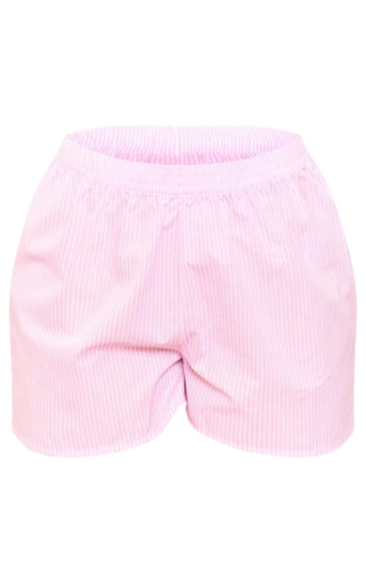 Best PrettyLittleThing Plus Striped Boxy Shorts Pink