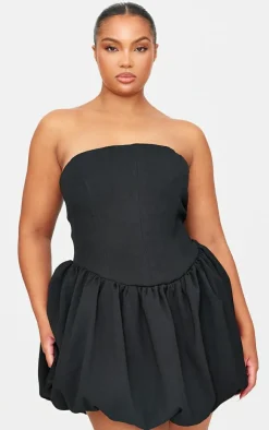 Plus Premium Bandeau Puff Ball Dress-PrettyLittleThing Sale