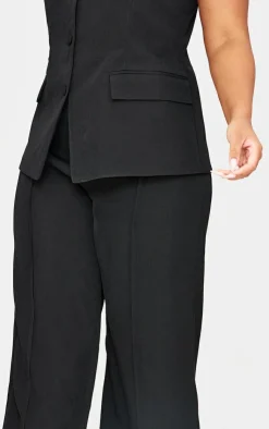 Discount PrettyLittleThing Plus Premium Button Detail Corset Vest Black