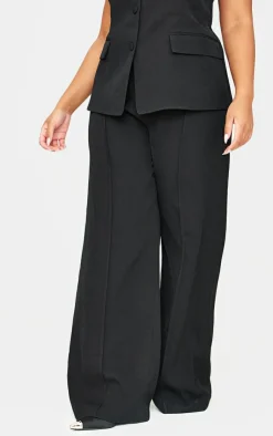 PrettyLittleThing Plus Premium Seam Detail Pants Black