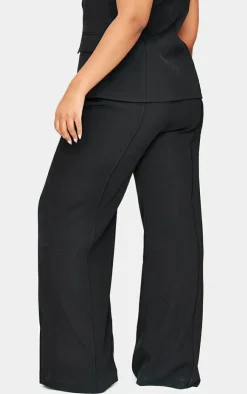 PrettyLittleThing Plus Premium Seam Detail Pants Black