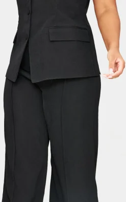 PrettyLittleThing Plus Premium Seam Detail Pants Black