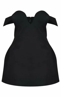 Plus Premium Wired Bardot Shift Dress-PrettyLittleThing New