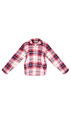 PrettyLittleThing Christmas Gifts*Plus Checked Long Sleeve Pajama Shirt