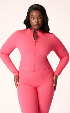 PrettyLittleThing Athletic Jackets*Plus Basic Sculpt Jacket