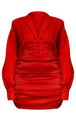 Plus Constructed Corset Waist Blazer Dress-PrettyLittleThing Discount