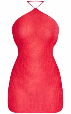 Plus Eyelash Knit Halterneck Bodycon Dress-PrettyLittleThing Sale