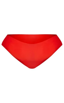 Plus Red Mix & Match High Waist Bikini Bottoms