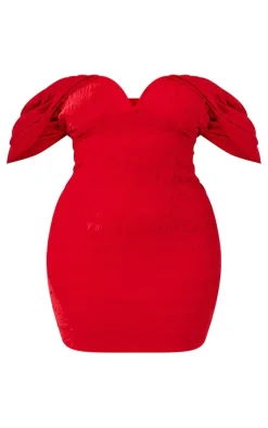 Plus Textu V Bar Bodycon Dress-PrettyLittleThing Online