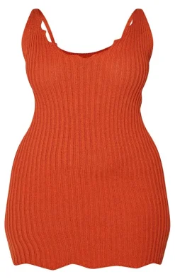 Plus Knit Scallop Edge Detail Bodycon Dress-PrettyLittleThing Hot