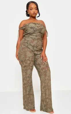 Plus Devore Shoulder Tie Jumpsuit-PrettyLittleThing Discount