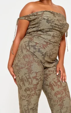 Plus Devore Shoulder Tie Jumpsuit-PrettyLittleThing Discount
