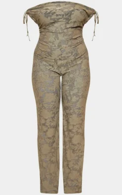 Plus Devore Shoulder Tie Jumpsuit-PrettyLittleThing Discount