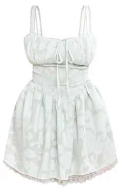Plus Jacquard Ruched Cup Detail Shift Dress-PrettyLittleThing Outlet