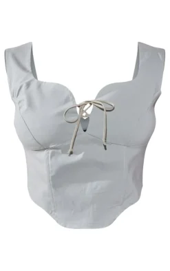 PrettyLittleThing Corsets*Plus Stretch Woven Lace Up Corset Top