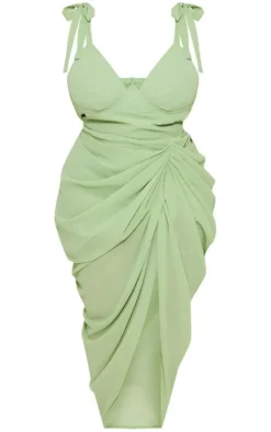 Plus Underwire Detail Draped Midi Dress-PrettyLittleThing Sale