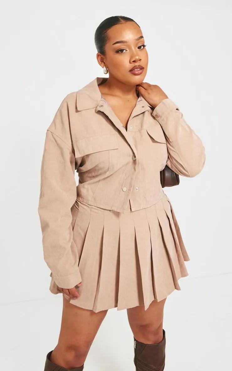 PrettyLittleThing Shirts*Plus Cropped Cargo Pocket Shirt