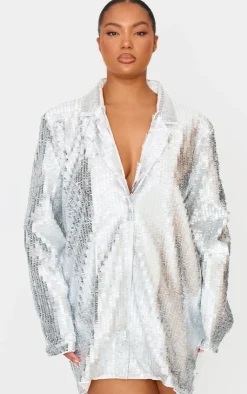 Plus Diamante Blazer Dress-PrettyLittleThing Best