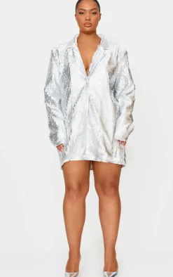 Plus Diamante Blazer Dress-PrettyLittleThing Best