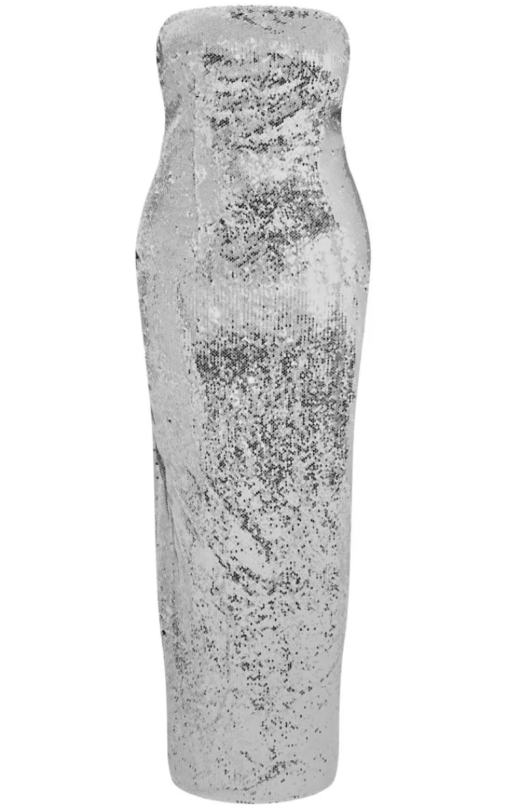Plus Sequin Bandeau Maxi Dress-PrettyLittleThing Discount