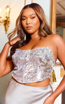 PrettyLittleThing Corsets*Plus Sequin Hook And Eye Corset