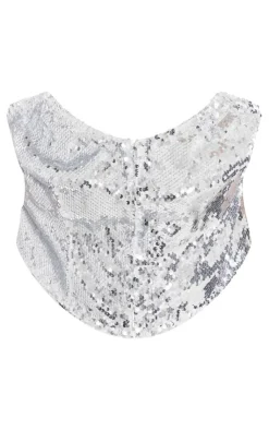 PrettyLittleThing Corsets*Plus Sequin Hook And Eye Corset