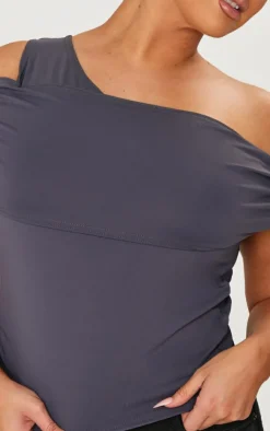 PrettyLittleThing Snatched*Plus Contour Bardot Twist Detail Top