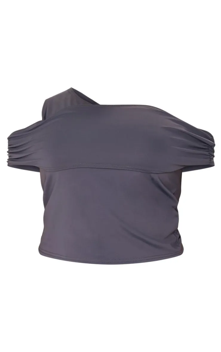 PrettyLittleThing Snatched*Plus Contour Bardot Twist Detail Top