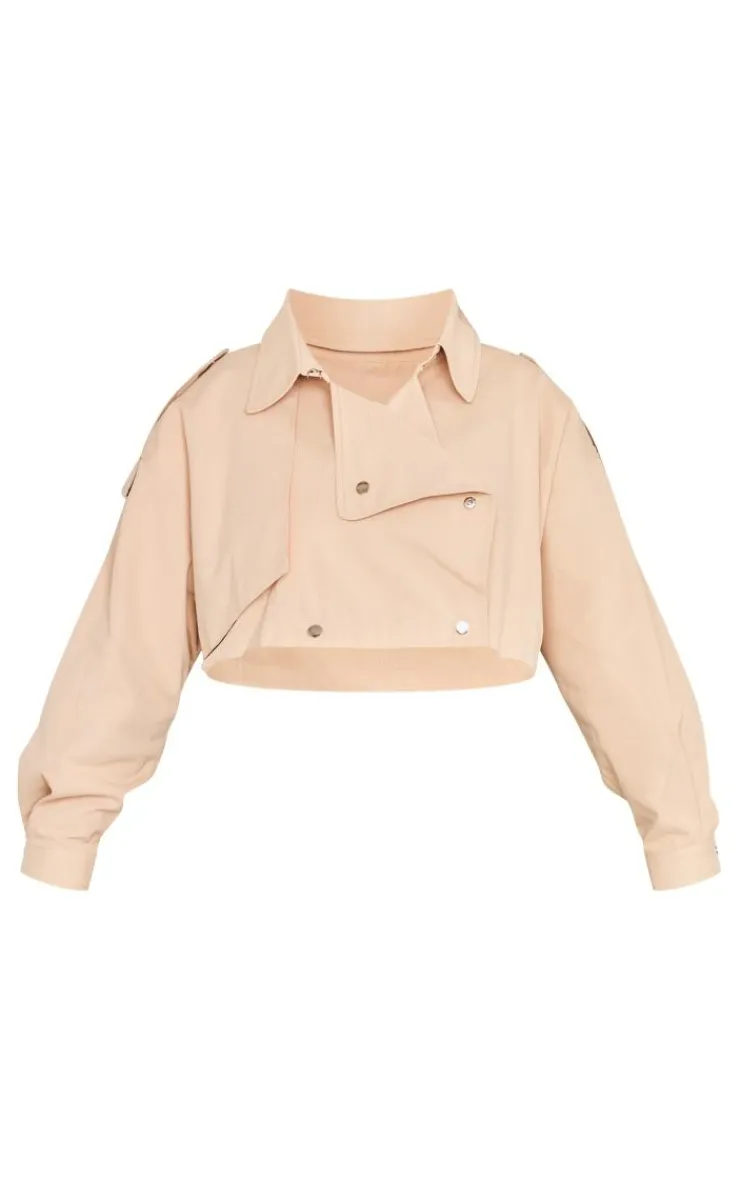 PrettyLittleThing Trench Coats*Plus Contrast Lining Cropped Trench Coat