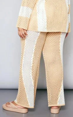 PrettyLittleThing Knitted Two Piece Sets*Plus Contrast Stripe Knitted Pants