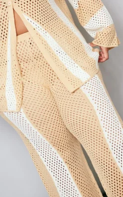 PrettyLittleThing Knitted Two Piece Sets*Plus Contrast Stripe Knitted Pants