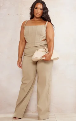 Plus Stone Corset Cut Out Jumpsuit