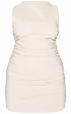 Plus High Neck Ruched Bodycon Dress-PrettyLittleThing Best
