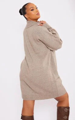 Plus Knitted Slouchy Sweater Dress-PrettyLittleThing Outlet