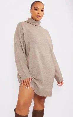 Plus Knitted Slouchy Sweater Dress-PrettyLittleThing Outlet