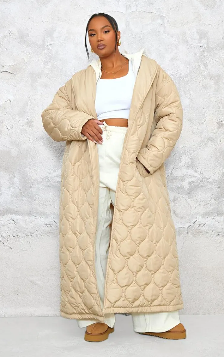 PrettyLittleThing Winter Coats & Jackets*Plus Maxi Belted Quilted Coat