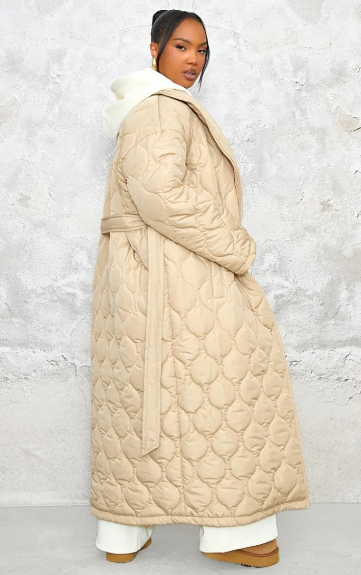 PrettyLittleThing Winter Coats & Jackets*Plus Maxi Belted Quilted Coat